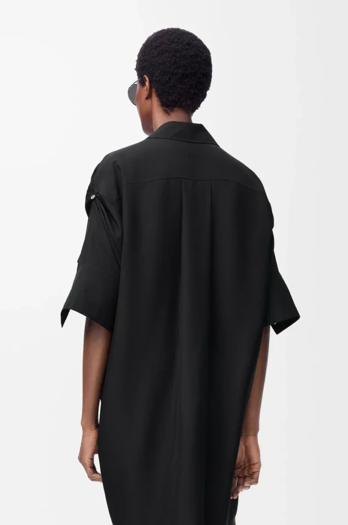 Shirt dress in silk Black Shirt dress in silk Black