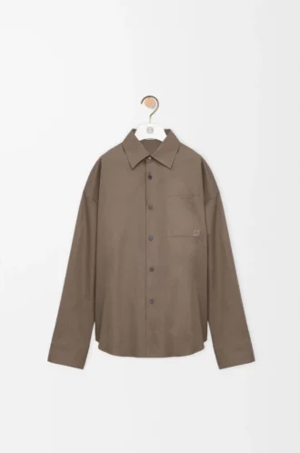 Shirt in cotton Khaki Brown