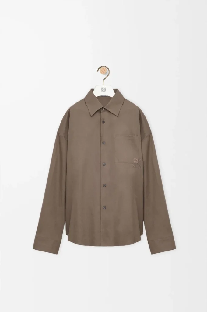 Shirt in cotton Khaki Brown