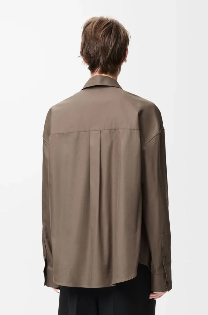 Shirt in cotton Khaki Brown