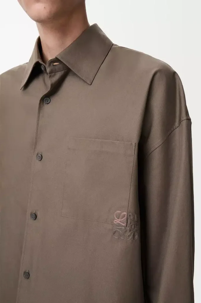 Shirt in cotton Khaki Brown
