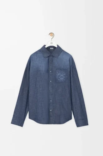 Shirt in cotton Washed Blue