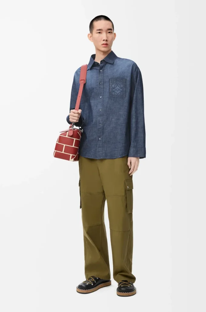 Shirt in cotton Washed Blue Shirt in cotton Washed Blue