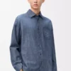 Shirt in cotton Washed Blue Shirt in cotton Washed Blue