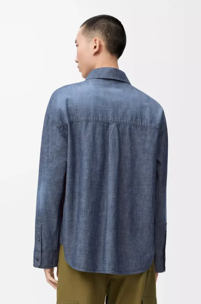 Shirt in cotton Washed Blue Shirt in cotton Washed Blue