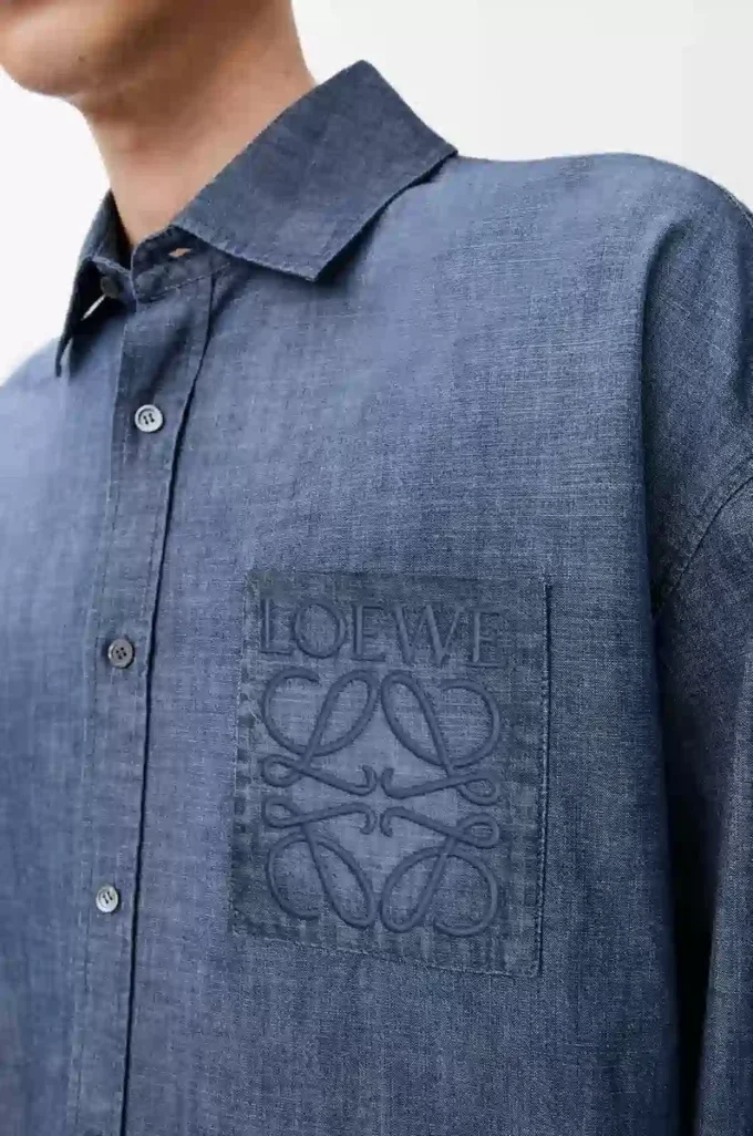 Shirt in cotton Washed Blue Shirt in cotton Washed Blue
