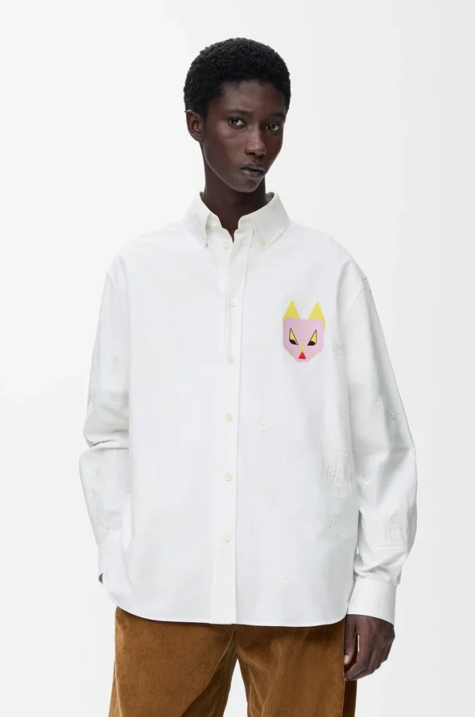 Shirt in cotton White/Multicolor