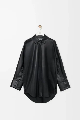 Shirt in nappa lambskin Black