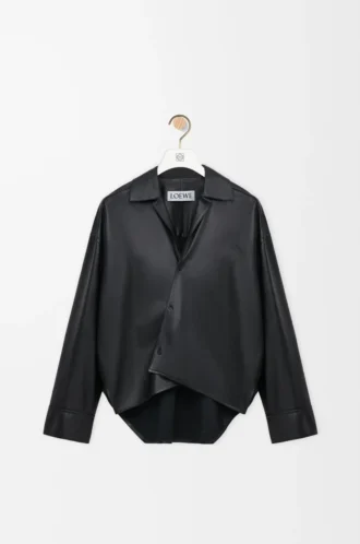 Shirt in nappa lambskin Black