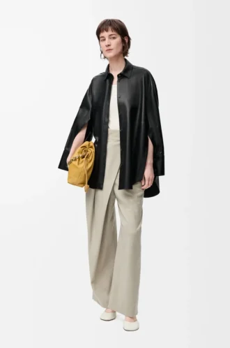 Shirt in nappa lambskin Black