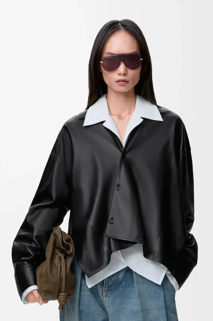 Shirt in nappa lambskin Black Shirt in nappa lambskin Black