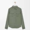 Shirt in stretch viscose Light Khaki Green Shirt in stretch viscose Light Khaki Green