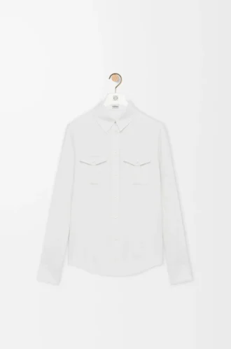 Shirt in stretch viscose White