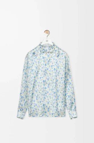 Shirt in viscose White/Blue