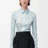 Shirt in viscose White/Blue Shirt in viscose White/Blue