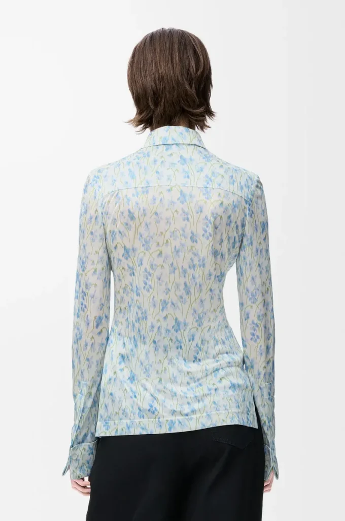 Shirt in viscose White/Blue Shirt in viscose White/Blue