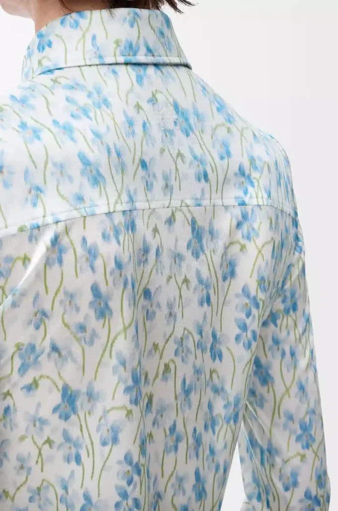 Shirt in viscose White/Blue Shirt in viscose White/Blue