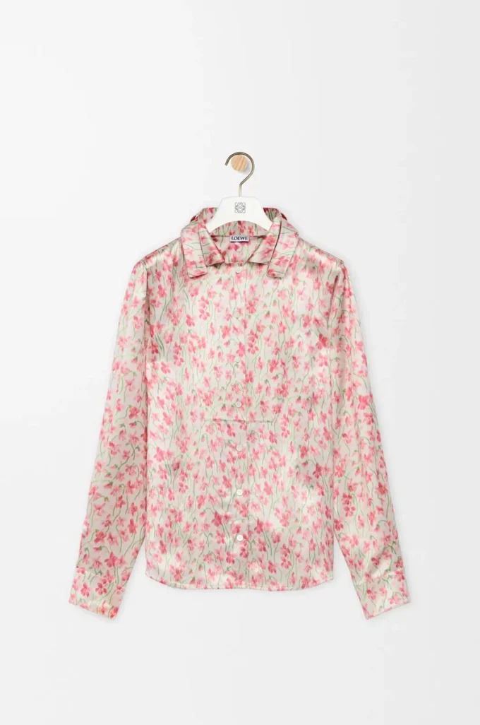 Shirt in viscose White/Pink Shirt in viscose White/Pink