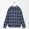 Shirt in wool and cotton Navy Blue