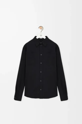 Shirt in wool Black