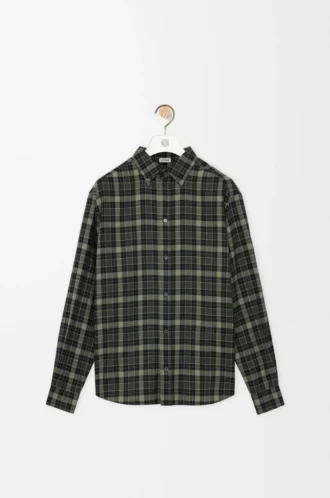 Shirt in wool blend Khaki/Black