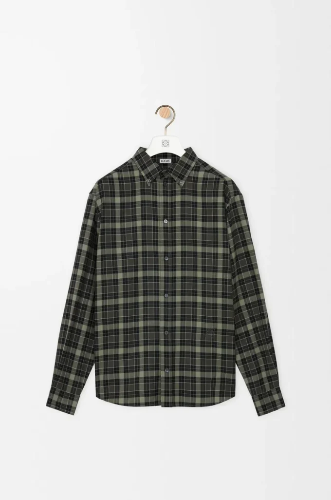 Shirt in wool blend Khaki/Black Shirt in wool blend Khaki/Black