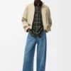Shirt in wool blend Khaki/Black Shirt in wool blend Khaki/Black