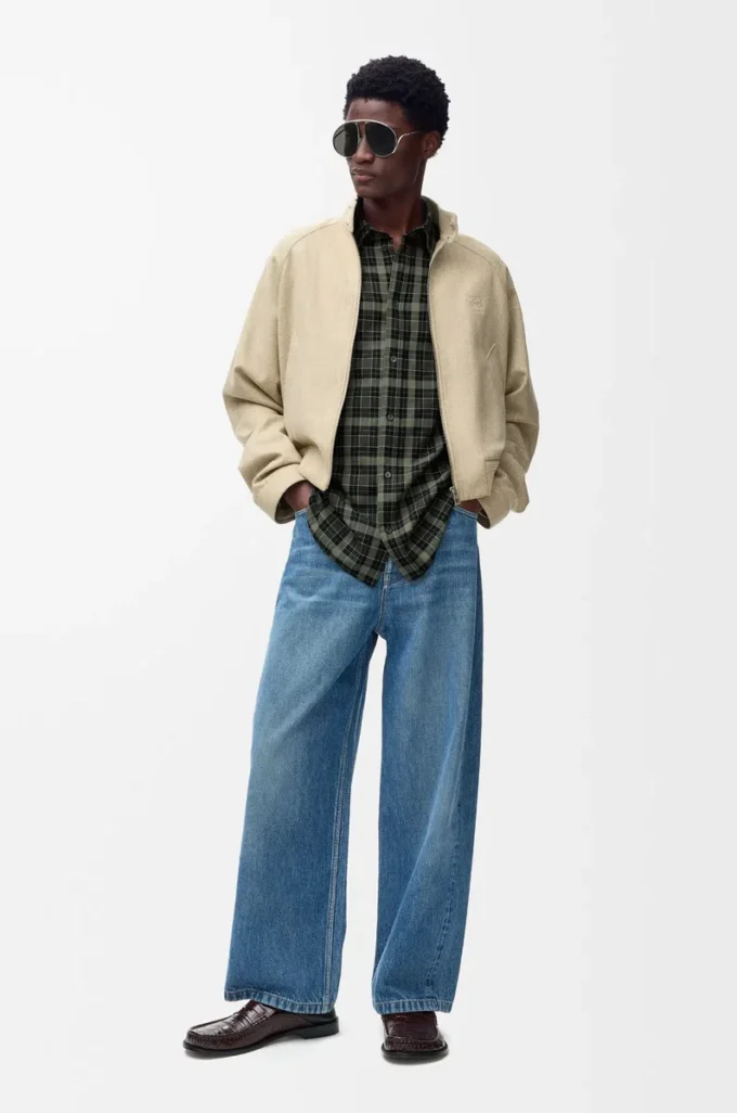 Shirt in wool blend Khaki/Black Shirt in wool blend Khaki/Black