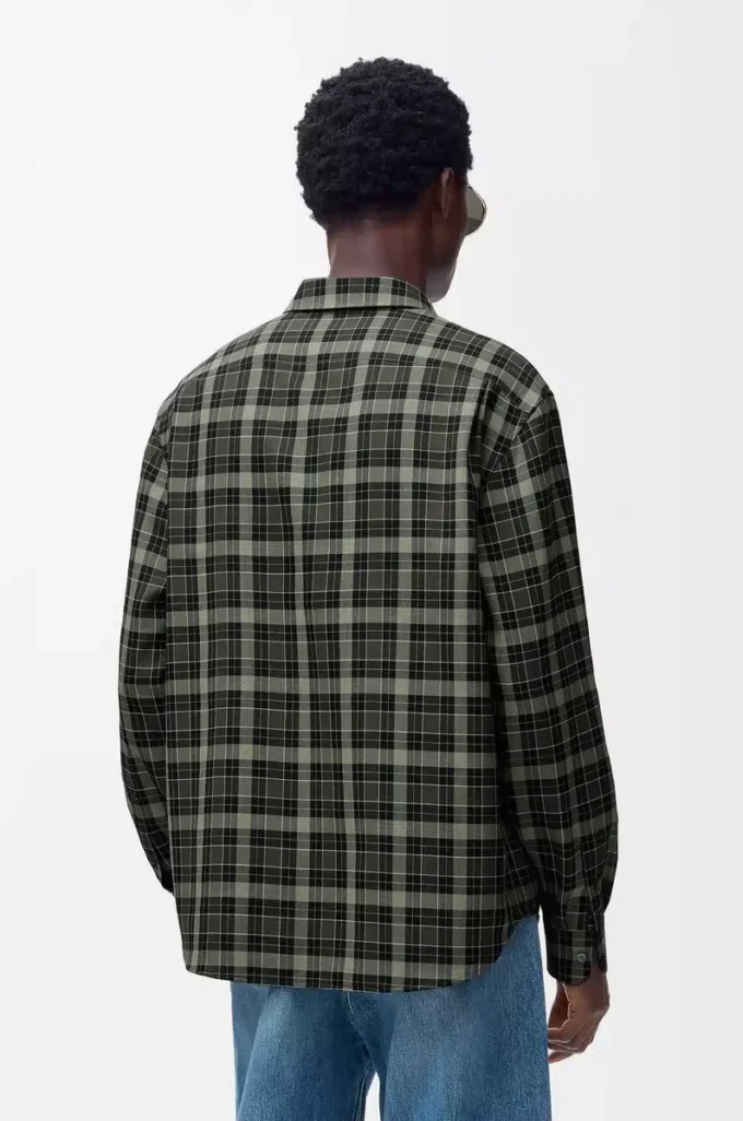 Shirt in wool blend Khaki/Black Shirt in wool blend Khaki/Black