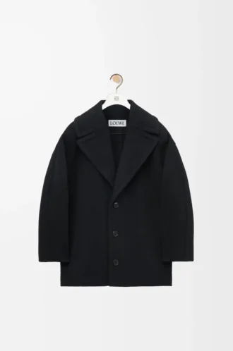 Short coat in wool Black