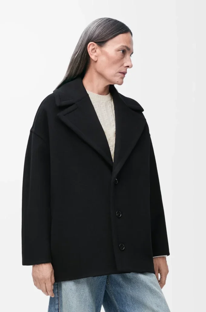 Short coat in wool Black Short coat in wool Black