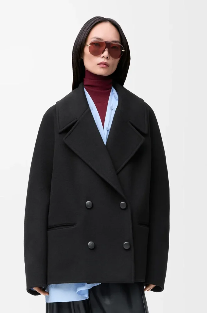 Short coat in wool Black Short coat in wool Black