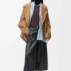 Short coat in wool Camel