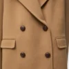 Short coat in wool Camel