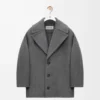 Short coat in wool Grey Melange Short coat in wool Grey Melange