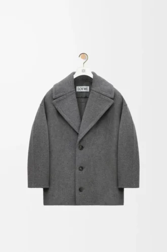 Short coat in wool Grey Melange