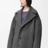 Short coat in wool Grey Melange Short coat in wool Grey Melange