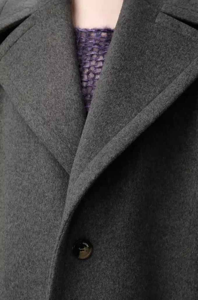 Short coat in wool Grey Melange Short coat in wool Grey Melange