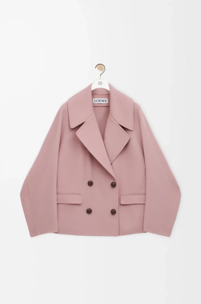 Short coat in wool Pink Short coat in wool Pink
