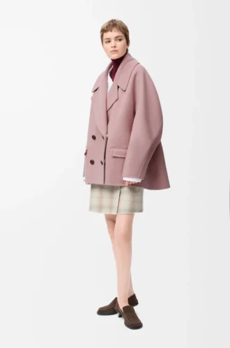 Short coat in wool Pink