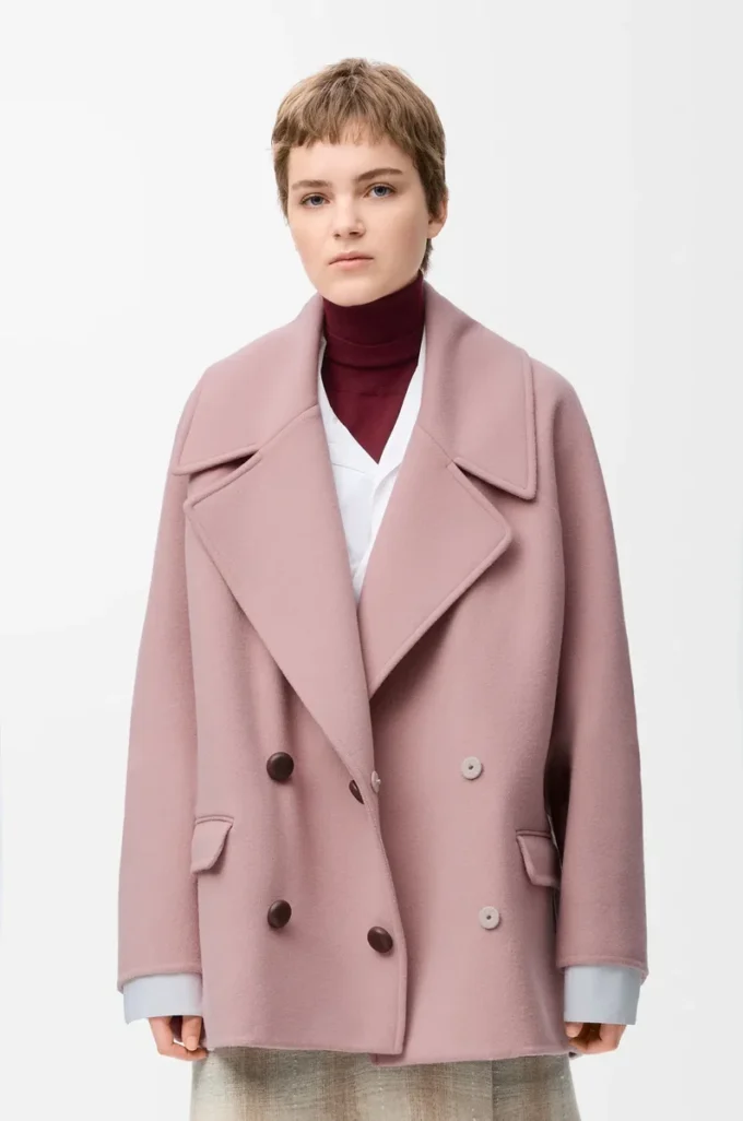 Short coat in wool Pink Short coat in wool Pink