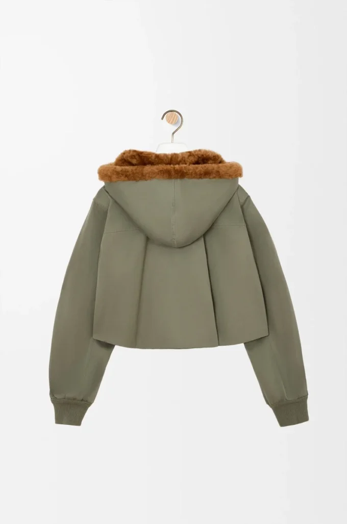 Short parka in cotton Khaki Green Short parka in cotton Khaki Green