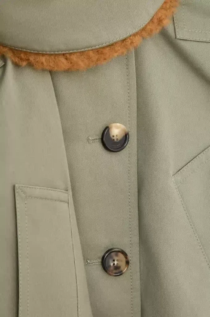Short parka in cotton Khaki Green Short parka in cotton Khaki Green