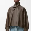 Short parka in nappa calfskin Dark Green Short parka in nappa calfskin Dark Green