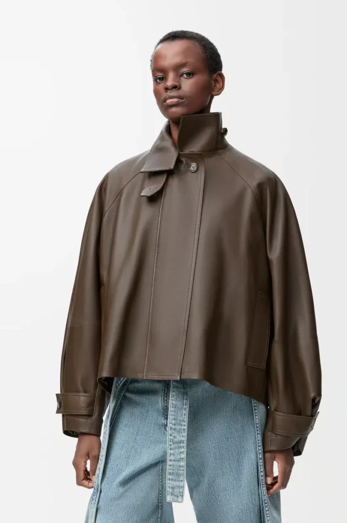 Short parka in nappa calfskin Dark Green Short parka in nappa calfskin Dark Green