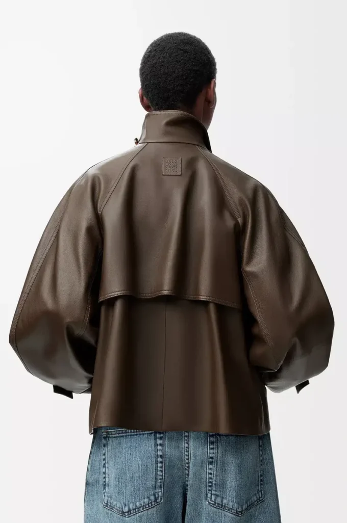Short parka in nappa calfskin Dark Green Short parka in nappa calfskin Dark Green