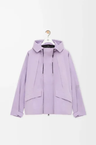 Short parka in technical cotton Lilac