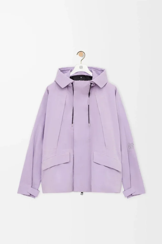 Short parka in technical cotton Lilac Short parka in technical cotton Lilac