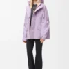 Short parka in technical cotton Lilac Short parka in technical cotton Lilac