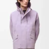 Short parka in technical cotton Lilac Short parka in technical cotton Lilac